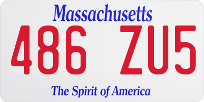 MA license plate 486ZU5