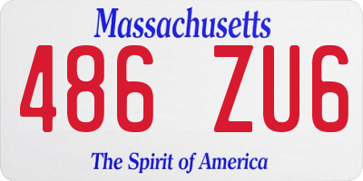 MA license plate 486ZU6