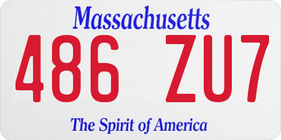 MA license plate 486ZU7