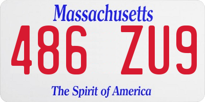 MA license plate 486ZU9