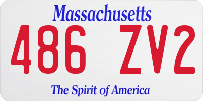 MA license plate 486ZV2