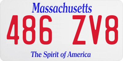 MA license plate 486ZV8