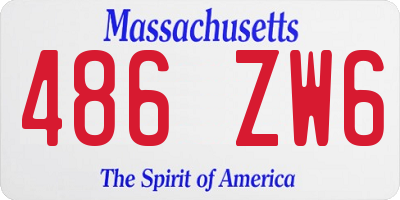 MA license plate 486ZW6