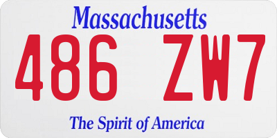 MA license plate 486ZW7