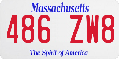 MA license plate 486ZW8