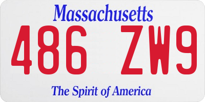 MA license plate 486ZW9