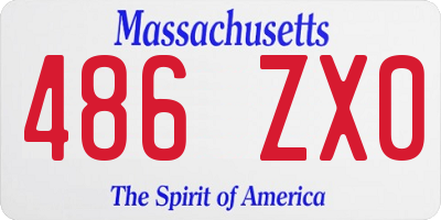 MA license plate 486ZX0