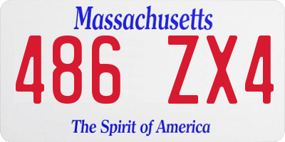 MA license plate 486ZX4