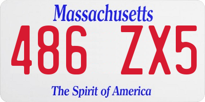 MA license plate 486ZX5
