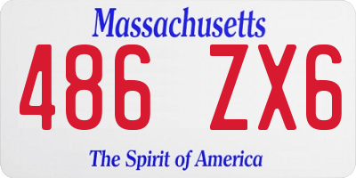 MA license plate 486ZX6
