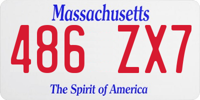 MA license plate 486ZX7