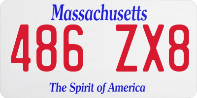 MA license plate 486ZX8