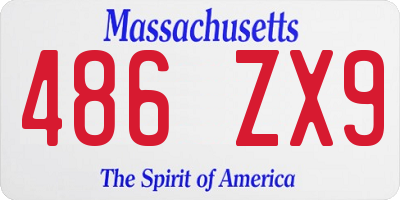 MA license plate 486ZX9