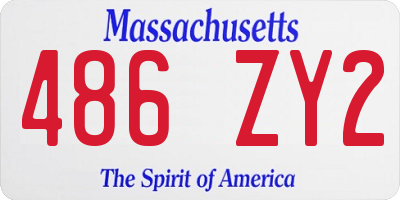 MA license plate 486ZY2