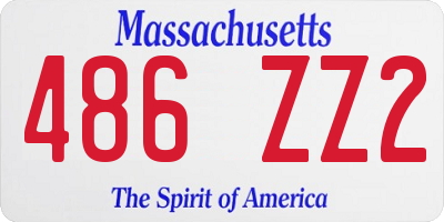 MA license plate 486ZZ2