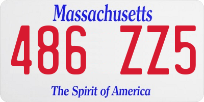MA license plate 486ZZ5