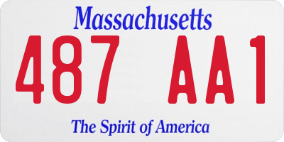 MA license plate 487AA1