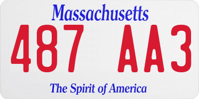 MA license plate 487AA3