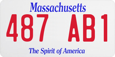 MA license plate 487AB1