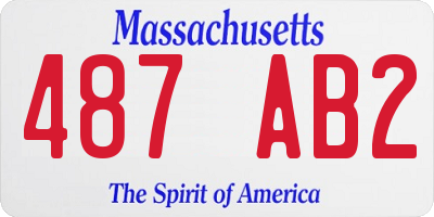 MA license plate 487AB2