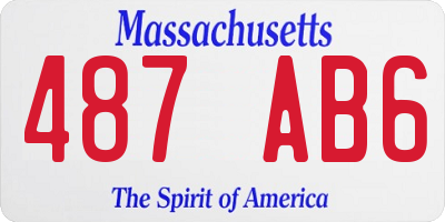 MA license plate 487AB6