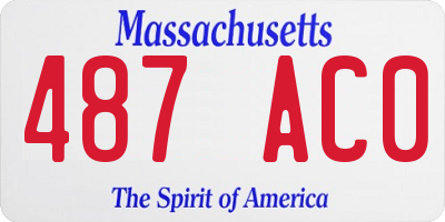MA license plate 487AC0