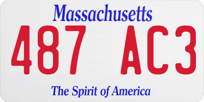 MA license plate 487AC3