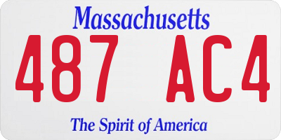 MA license plate 487AC4