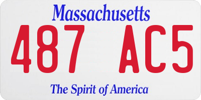 MA license plate 487AC5
