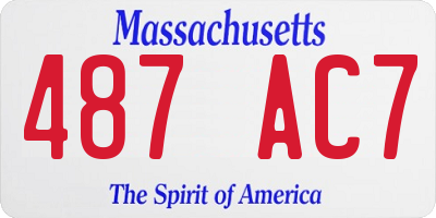 MA license plate 487AC7