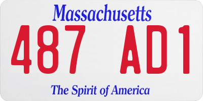 MA license plate 487AD1