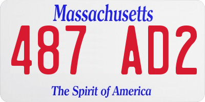 MA license plate 487AD2