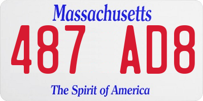 MA license plate 487AD8