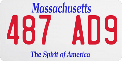 MA license plate 487AD9