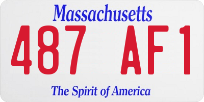 MA license plate 487AF1