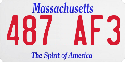 MA license plate 487AF3