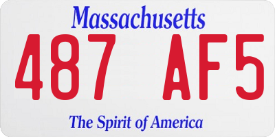 MA license plate 487AF5