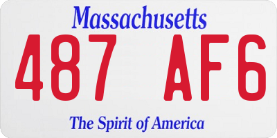 MA license plate 487AF6