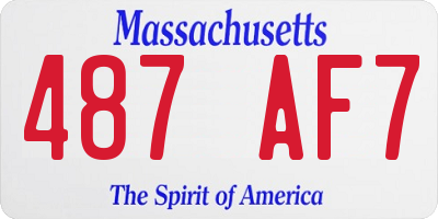 MA license plate 487AF7