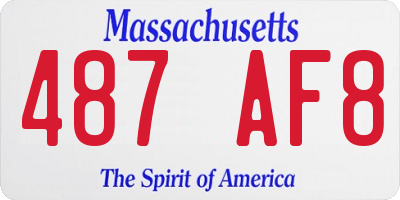 MA license plate 487AF8