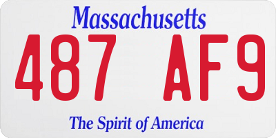 MA license plate 487AF9