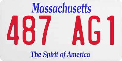 MA license plate 487AG1