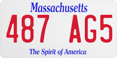 MA license plate 487AG5