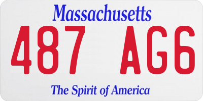 MA license plate 487AG6