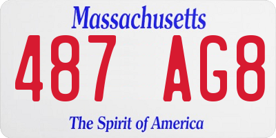 MA license plate 487AG8