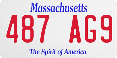 MA license plate 487AG9