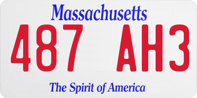 MA license plate 487AH3