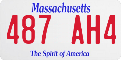 MA license plate 487AH4