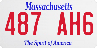 MA license plate 487AH6