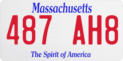 MA license plate 487AH8